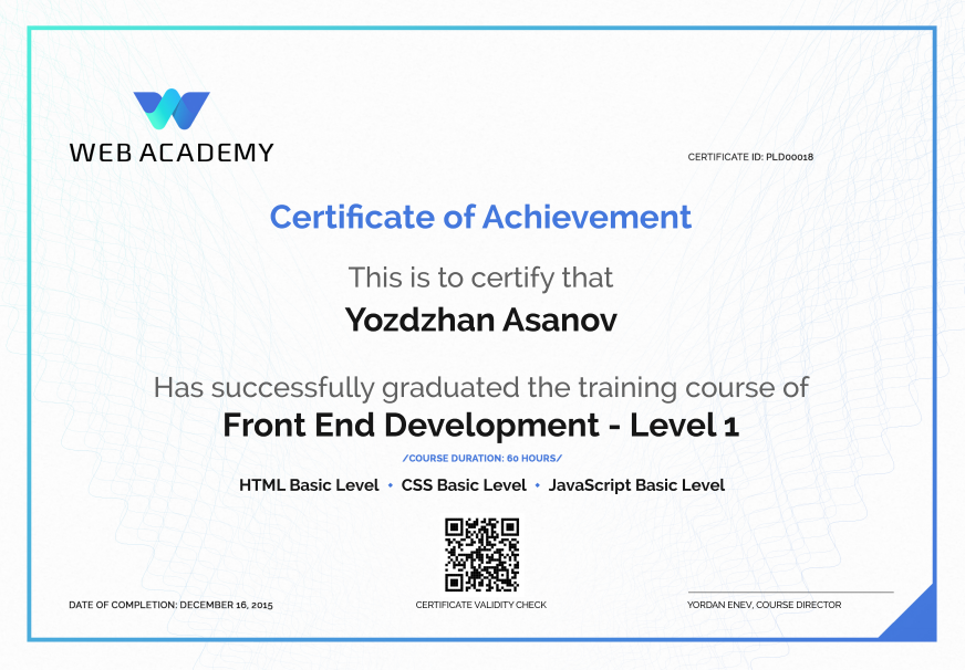 Front-end level 1